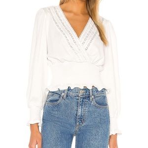 Crinkle Knit Smocked Waist Top - 1. STATE - Size XS